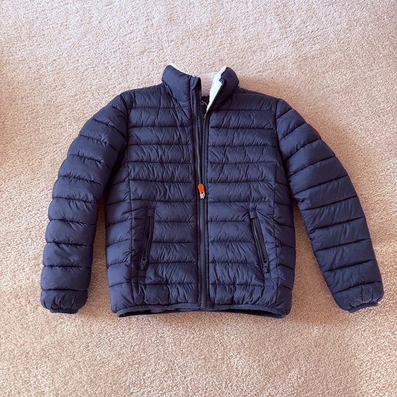 SAVE THE DUCK Kids Dark Blue Puffer Jacket - Picture 1 of 8